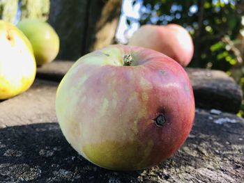 Close-up of apple on table