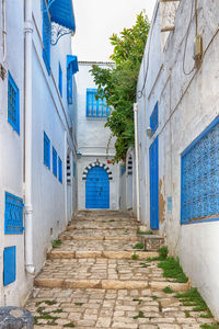 Narrow alley amidst buildings in town