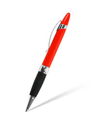 High angle view of pen against white background