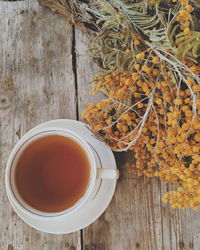 Directly above shot of tea on table