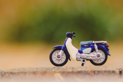 Side view of toy motorcycle