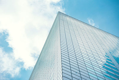 Low angle view of modern building against sky