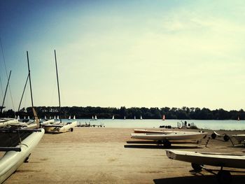 Boats in harbor