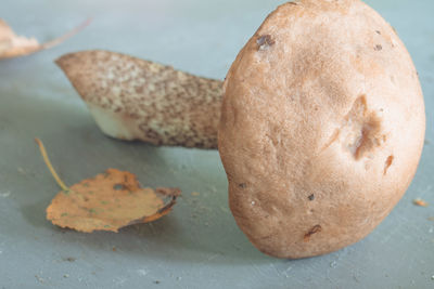 High angle view of bread on table