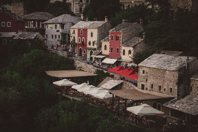 High angle view of townscape