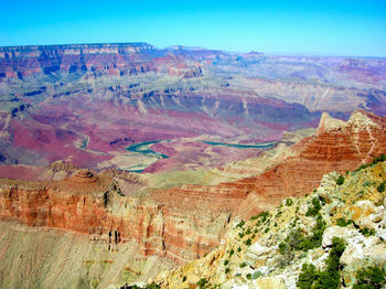 Low angle view of rocky mountains