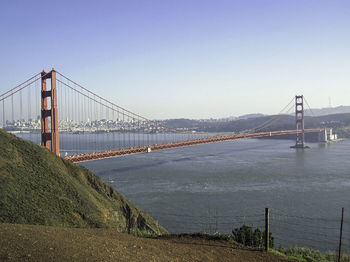 Suspension bridge over sea