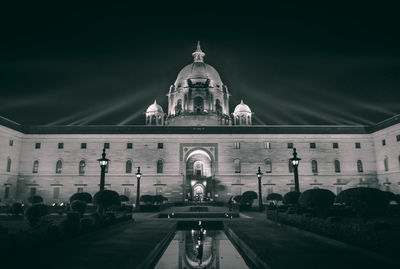 View of cathedral at night