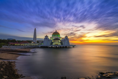 View of building against sky during sunset