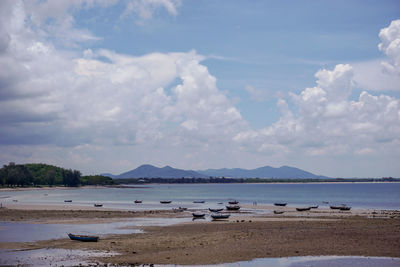 Scenic view of beach against sky