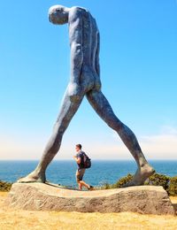 Full length of man on shore against sky