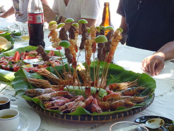 Panoramic shot of food
