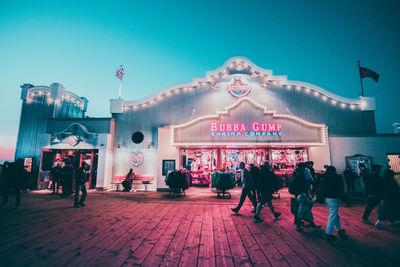 Group of people in amusement park