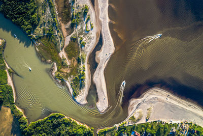 Aerial view of river and land