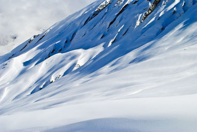 Scenic view of snowcapped mountain against sky