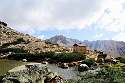 Scenic view of mountains against sky