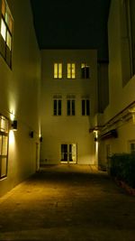 Illuminated building at night