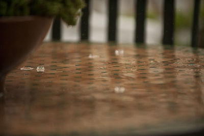 Surface level of wet floor during rainy season