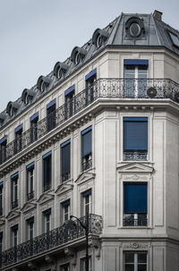 Low angle view of building against clear sky