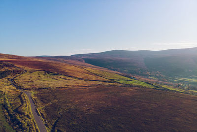 Scenic view of landscape against clear sky