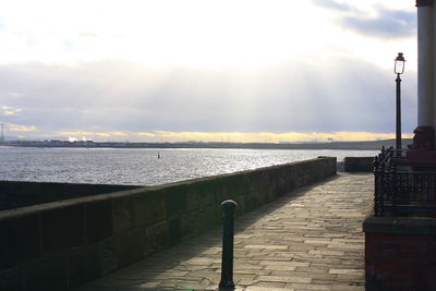 View of sea against cloudy sky