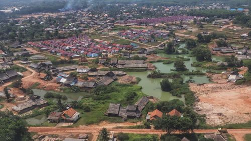 High angle view of townscape