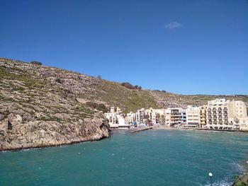 View of sea against blue sky