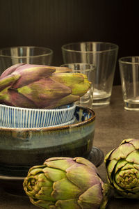 Close-up of vegetables on table