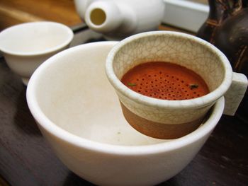 Close-up of coffee on table