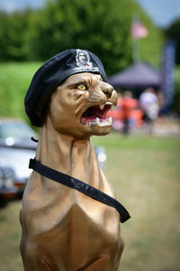 Close-up of statue in park