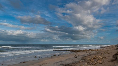 Scenic view of beach against sky