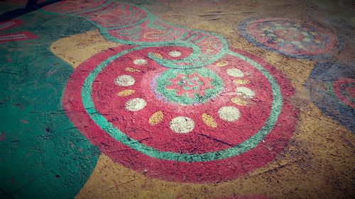 Close-up high angle view of multi colored pattern