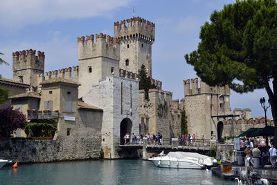 Scaligero castle , rocca scaligera. medieval fortress on the island of sirmione, garda lake