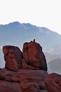 Scenic view of mountains against clear sky