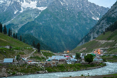 Scenic view of snowcapped mountains