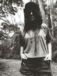 Close-up of woman standing in pond