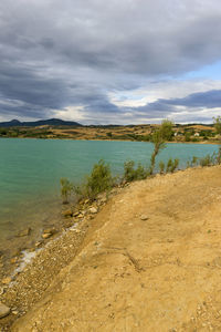 Scenic view of beach against sky