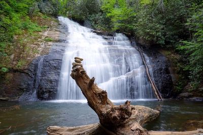 Scenic view of waterfall