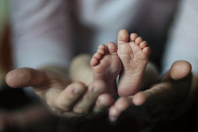 Close-up of baby hands