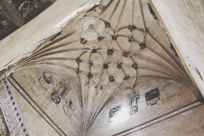 Low angle view of ornate ceiling in old building