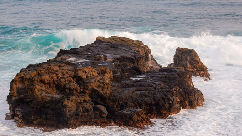 Rock formation on sea shore