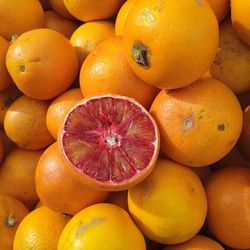 Ripe and juicy blood orange fruits, a citrus fruit rich in vitamin c