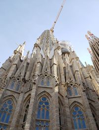 Low angle view of temple building against sky