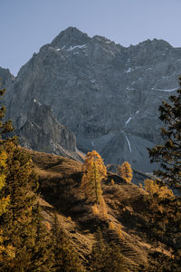 Scenic view of mountains against sky. ahonrboden in autumn, tirol, austria