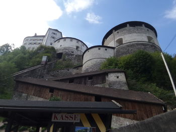 Low angle view of built structure against the sky