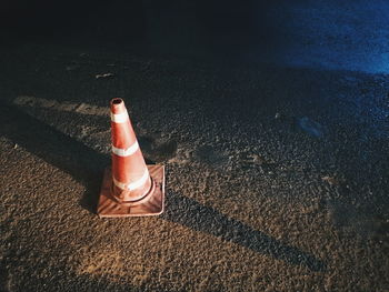 High angle view of fire hydrant on road