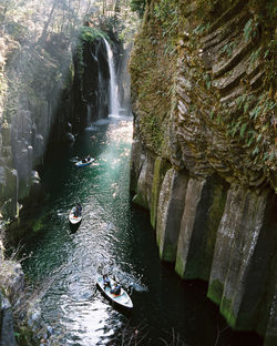 View of waterfall in forest