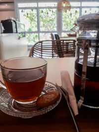 Close-up of coffee on table in restaurant