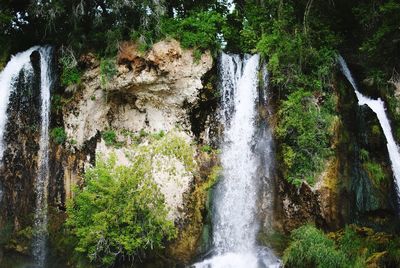 Scenic view of waterfall