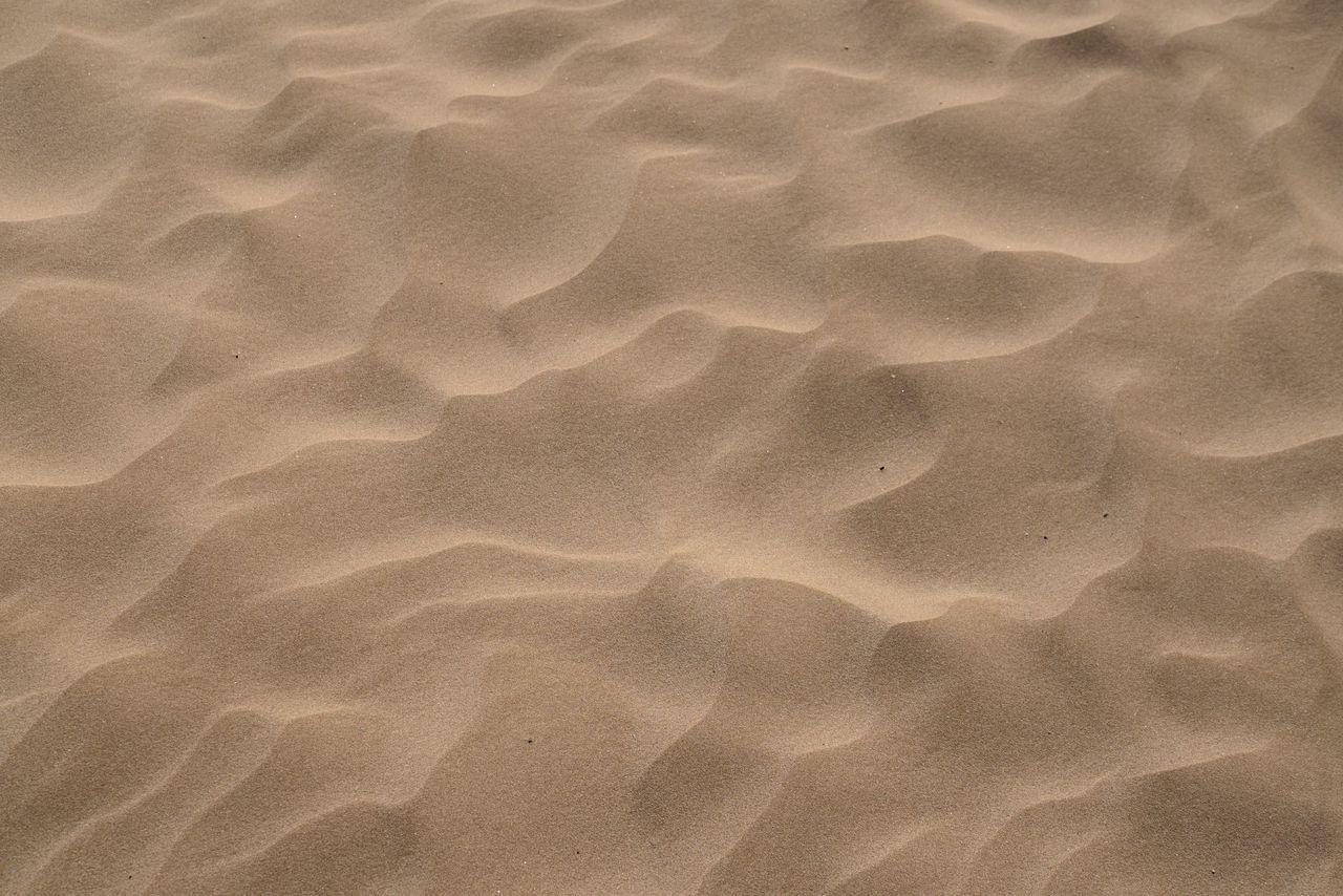 FULL FRAME SHOT OF SAND ON BEACH